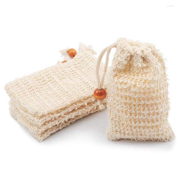 Bolsas de jabón para accesorios de baño para la ducha 60 paquete natural Ramie Saver bolso de malla casera con cordero