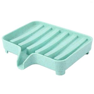 Ensemble d'accessoires de bain porte-éponge étagère de rangement vidange boîte à savon plateau boîte à savon 1 pièces outil de douche assiette à vaisselle vert