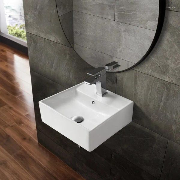 Juego de accesorios para baño Swiss Madison Sm-Ws319 Clair Lavabo de baño rectangular de cerámica montado en la pared de 16
