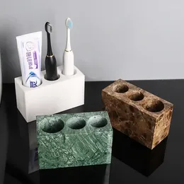 Ensemble d'accessoires de bain, brosse à dents en marbre, tasse de dentifrice, accessoires pour salle de bain de luxe, tasse familiale, support électrique naturel