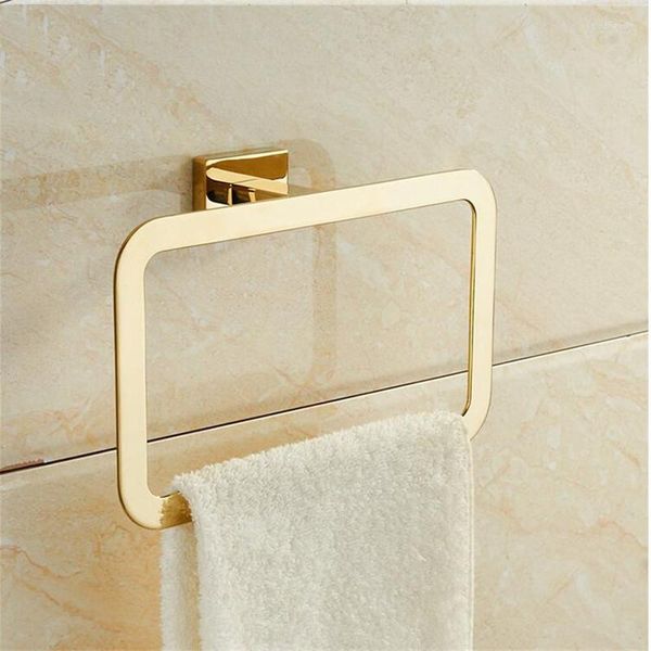 Juego de accesorios de baño Barra para toallas Gancho para bata Baño Uqiu Soporte para guardabosques dorado Estante Anillo de papel