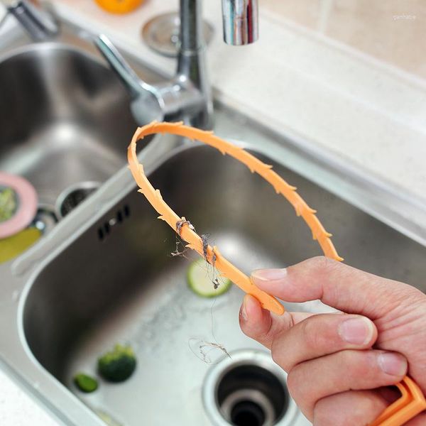 Juego de accesorios de baño, cepillo de limpieza de alcantarillado doméstico útil, fregadero Flexible, tubo de dragado, herramienta de serpiente, herramientas creativas de baño y cocina