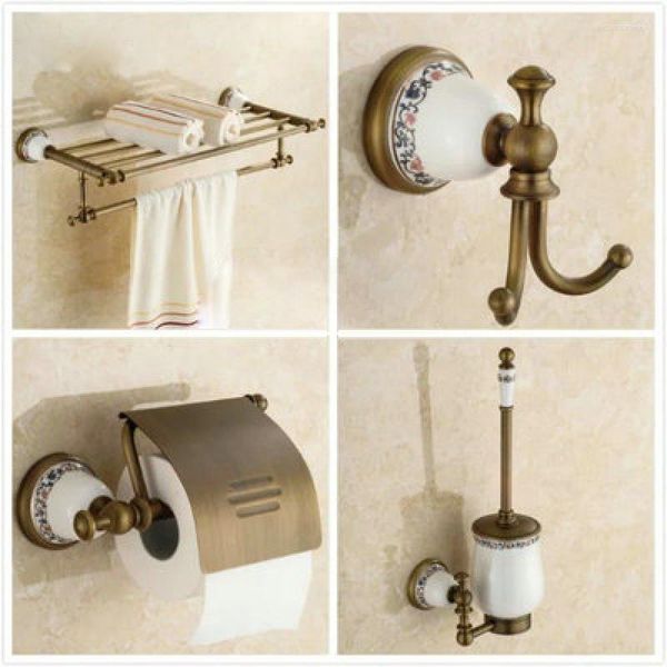 Ensemble d'accessoires de bain, accessoires de salle de bains muraux en cuivre, Nichel, porte-serviettes brossé, étagère avec support de barre, matériel de tasse à dents