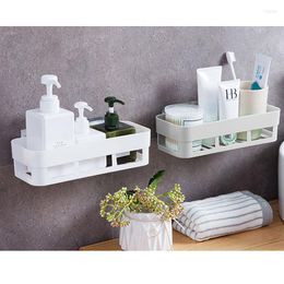 Ensemble d'accessoires de bain étagère murale shampooing et gel douche articles de toilette en plastique support de rangement drain économiser de l'espace boîte de fournitures de salle de bain