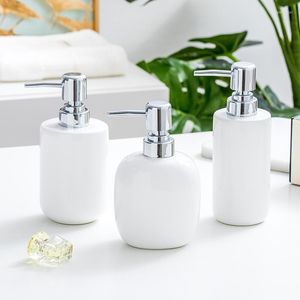 Conjunto de accesorios de baño Wshyufei Dispensador de jabón de baño Mayorista Logotipo personalizado El Bottling Bottling Ceramics Pure White