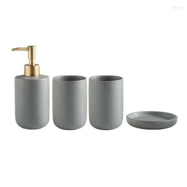 Ensemble d'accessoires de bain YYSD bouteille de Lotion rangement de salle de bain 4 pièces/ensemble boîte distributeur de savon porte-gobelet de brosse à dents