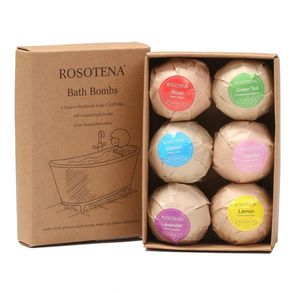 Ensemble de cadeaux de bombes de bain 6 grands biologiques naturels pour les filles pour enfants avec des sels de bain au beurre de kari