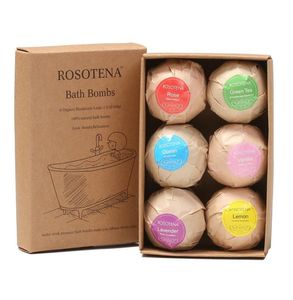 Ensemble de cadeaux Bath Bombs 6 Grands biologiques naturels pour les filles pour enfants avec des sels de bain au beurre de karité parfumés 225i7173368