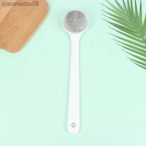 Brosse de bain Dos Corps Bain Douche Silicone Épurateur Brushe Avec Poignée Exfoliant Gommage Peau Masseur Exfoliation Salle De Bains Brosse L230704