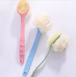 Cepillo de baño con bola de ducha Scrub de doble cara cepillos de mango largo de dos en uno suministros de baño domésticos simples y convenientes 240422
