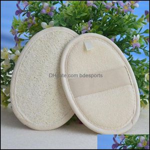 Cepillos de baño esponjas Scrubbers 11x16 cm Natural Loofah Pad Scrubber Retire la esponja de piel muerta para el hogar o Al 405 J2 Drop entregada OTVE2