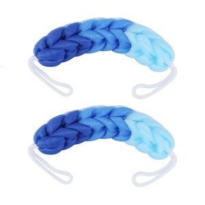 Badborstels Sponzen Scrubbers 2X Blauw wrijvend washandje Badborstel voor rughanddoeken Exfoliërende scrub Douchespons voor lichaam Badkameraccessoires Handdoek 231012