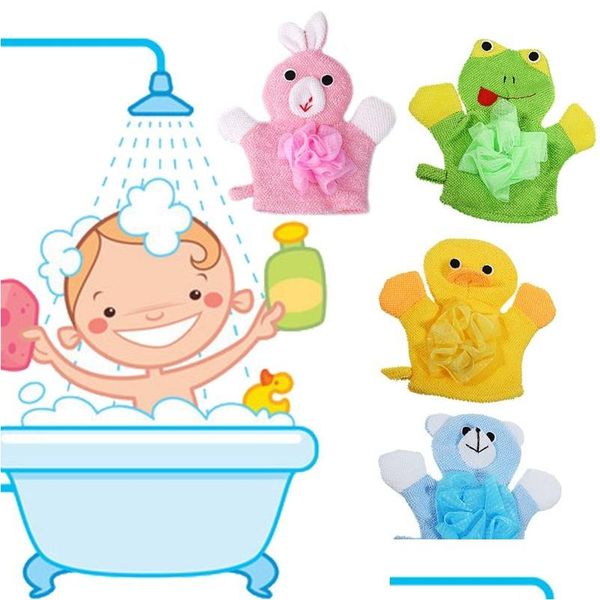 Brosses De Bain Éponges Épurateurs Bébé Serviette De Bain Gants Avec Des Fleurs Dessin Animé Double Face Enfants Brosse De Douche Fleur Goutte Livrer Dhjvx