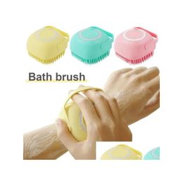 Badborstels, sponzen Scrubbers Baby Sile Bath Mas Brush Adt Pet Head Masr Vullen Vloeistof Wrijven Artefact Masador 828 Drop Delivery Dhhcn