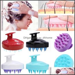 Baignoires Brosses époux époutteurs accessoires de salle de bain jardin de maison ll shampooing du cuir chevelu masque de brosse manuelle crampures crampures soumises diu