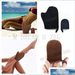 Cepillos de baño Esponjas Depuradores Cepillos Nuevo guante de bronceado con pulgar para autobronceadores Aplicador de bronceado Aerosol Playa Guantes especiales Dro Dhx01