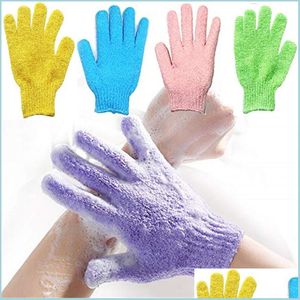 Bath Brushes Sponges Scrubbers Candy Color Shower Bath Gloves Exfoliating Wash Skin Spa Mas Scrub Body Scrubber Glove Gift Drop D Dhhfq