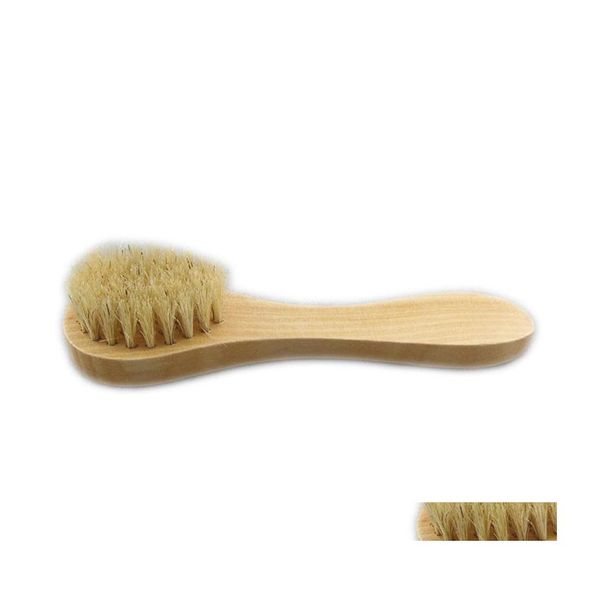 Brosses de bain Éponges Épurateurs Brosse de nettoyage du visage pour exfoliation du visage Brosses à poils naturels Brosses à sec Brossage avec Wo Dhhsb