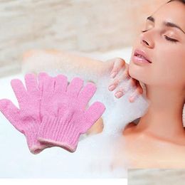 Badborstels Sponzen Scrubbers Schuim Lichaamsreinigingshandschoen Badkamergereedschap Mti Kleuren Handschoenen Exfoliërende Wassen Huid Spa Mas Cleaner Sho Dhmq6