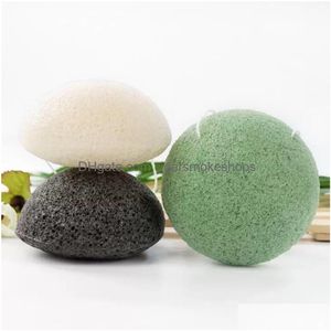 Badborstels, Sponzen Scrubbers Konjac Facial Puff Face Reinig Was Sponge Konnyaku Exfoliator Cleansing Care Make -up Druppel Dhmqk