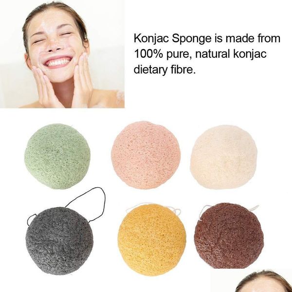 Points de bain, épluches époux Konjac Exfoliant éponge nettoyant pour le visage avec charbon de bois activé pour nettoyer les pores Remo Dhebz