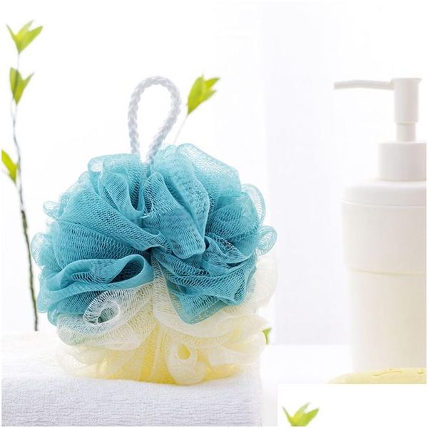 Brosses de bain, éponges épurateurs grande boule de bain douce douche Loofah éponge Pouf Puff Mesh moussant nettoyant pour la peau outils de nettoyage Spa Bod Dhr7S