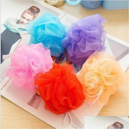 Cepillos de baño Esponjas Depuradores Loofah Ball Malla Leche Accesorios de ducha Nylon Cepillo Duchas Bolas 12G Limpieza corporal suave Gota del DHSHJ