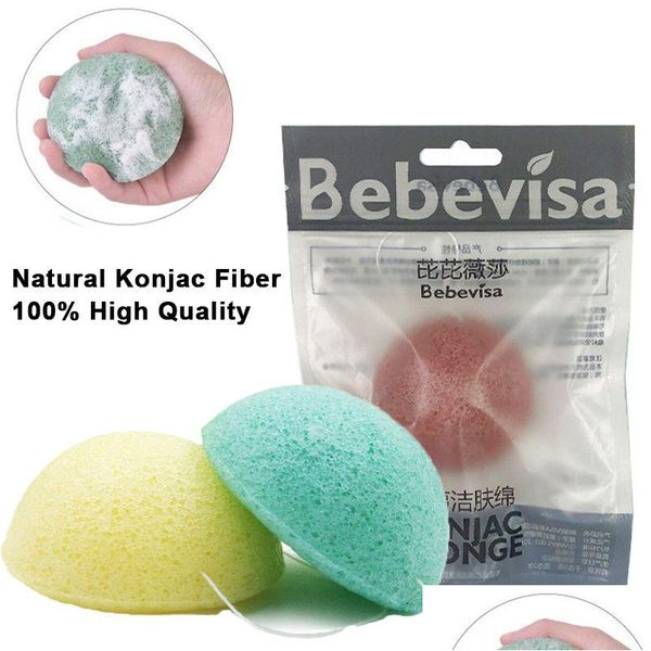 Cepillos de baño Esponjas Depuradores Konjac natural Puff facial Limpieza facial Esponja de lavado Sin adición química Konjacs Limpieza Faci DHZ7S