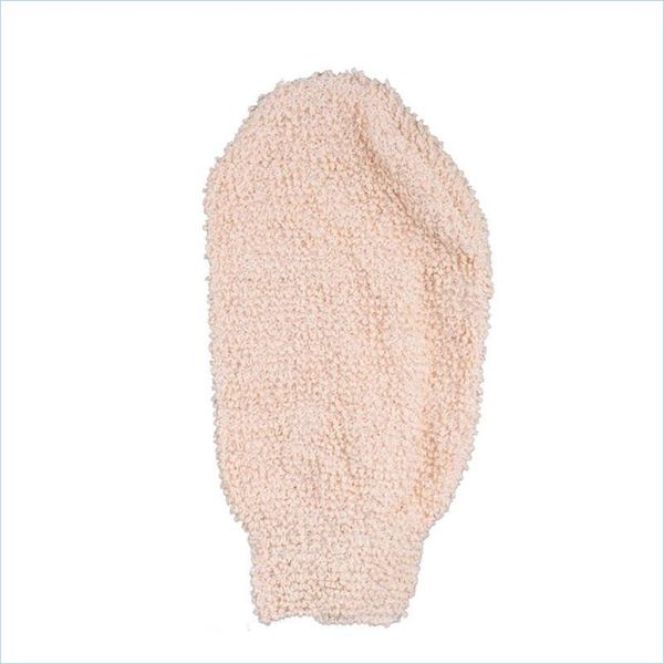 Cepillos de baño Esponjas Depuradores Guantes de baño de fibra de lino natural Exfoliante para la piel Guante de ducha Cepillo para el cuerpo Quitar la toalla muerta Gota Del Dhwsr