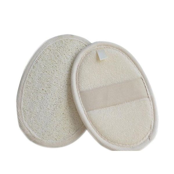 Brosses de bain Éponges Épurateurs Coussin de luffa naturel Exfoliant Luffa Épurateur Enlève la peau morte Parfait pour la douche et le spa Drop Deli Dhdzx