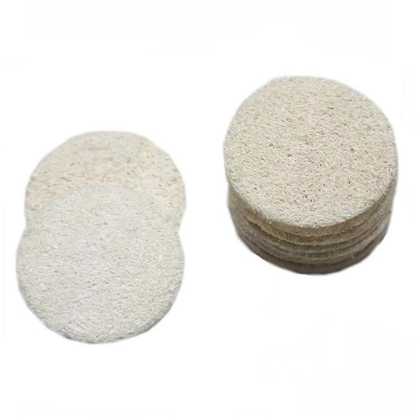 Baignoires de bain époutteurs époutteurs naturels pads faciaux Loofah Disque enlever le pavé pour le visage exfoliant petite taille LOFAS LOOFAS DROP DE DHA2J