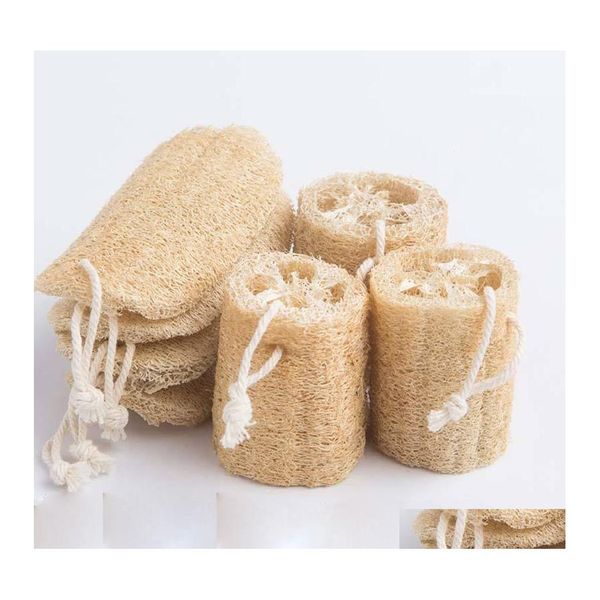 Cepillos de baño Esponjas Depuradores Natural Loofah Luffa Suministros Protección del medio ambiente Producto Limpio Exfoliar Frotar Espalda Toalla suave OTN0G