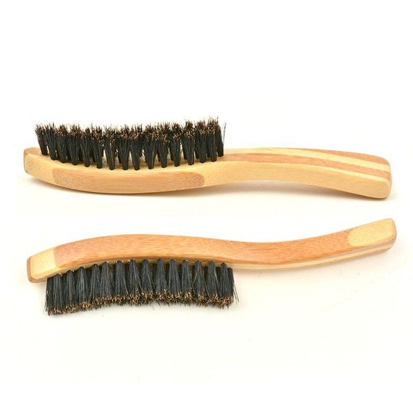 Cepillos de baño Esponjas Depuradores Cepillos de barba portátiles para hombres Cepillo de cara de mango largo de bambú natural Cerdas de cerdo Limpieza del hogar Dhnkh