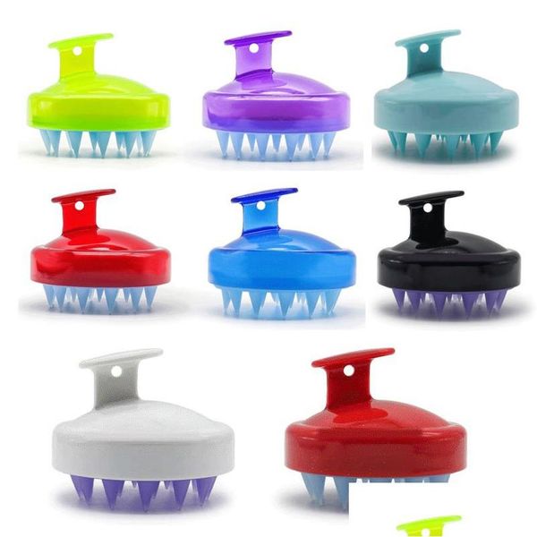 Brosses de bain Éponges Épurateurs Shampooing Cuir chevelu Sile Mas Brosse Confortable Lavage des Cheveux Peigne Corps Spa Minceur Personnel Outils de Santé Drop Dhnlv