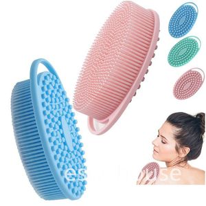 Brosses De Bain Éponges Épurateurs Sile Body Scrubber Loofah Brosses De Douche Exfoliantes Double Face Pour Enfants Hommes Femmes Drop Delivery Dh87S