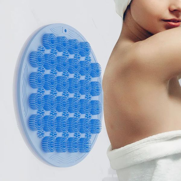 Brosses de bain Éponges Épurateurs Silicone Brosse de bain exfoliante pour le massage des pieds du dos Brosse de douche Lavage Nettoyage Bain 231012