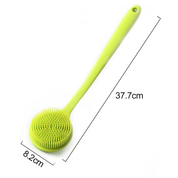 Brosses de bain Éponges Épurateurs Poils doux Massage Douche Bain Portable Épurateur de dos avec poignée Nettoyage en silicone Exfoliant Gommage Corps Long Manche 231012