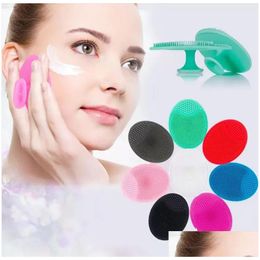 Cepillos de baño Esponjas Depuradores Suave Sile Cepillo de limpieza facial Belleza Lavado facial Almohadilla Exfoliante Puntos negros Limpieza profunda Mas B Dho1V