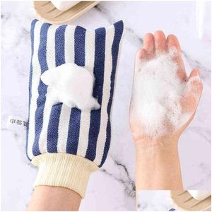 Brosses de bain Éponges Éponges Éponge à double face Peeling Gant exfoliant Gant de gommage Gants de douche Résistance Body Mas Wash Dead Dhlbk