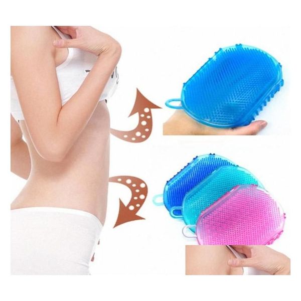 Brosses de bain Éponges Épurateurs Wholeanti Cellite Dos Gants Exfoliation Douche Brosse Corps Masr Sile Exfoliant Épurateur Gommage GL9883 Otqbm