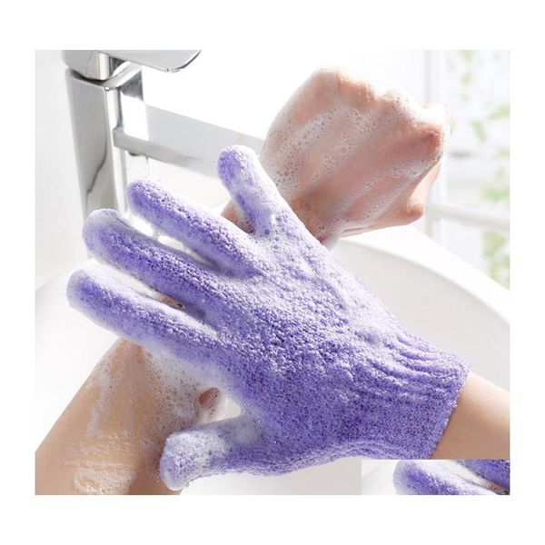 Cepillos de baño Esponjas Depuradores Hidratante Spa Cuidado de la piel Paño Guante Cinco dedos Guantes exfoliantes Cara Cuerpo Baño DHPUD