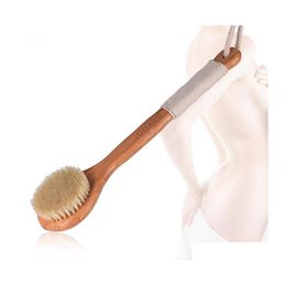 Brosses De Bain Éponges Épurateurs Brosse De Bain À Long Manche En Bois Bains De Fibres Naturelles Exfoliant Inventaire De La Circulation Sanguine Wh Dhvo4