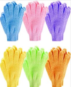 Bath Glove Kid039s Chrousse de lave-toile serviette en tissu Enfants solides Enfants 039 Gants de doigts en nylon Massage de douche outil de bulle morte cellule R6201348