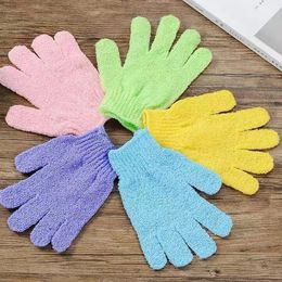 Guantes de baño de nailon para ducha, guante exfoliante para lavar la piel, guantes para depurador corporal, guantes de baño, exfoliante, accesorio de baño ZYC05