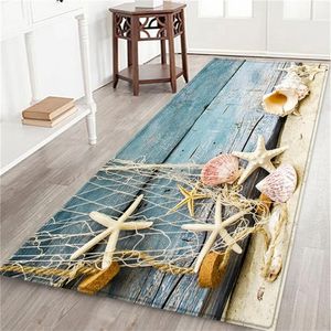 Badmat 60X180 CM Zeegezicht Print Tapijt Hal Deurmat Antislip Tapijt Absorberen Water Keuken Mat tapis salle de bain G806 2009259P