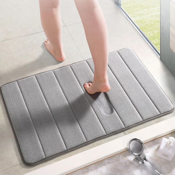 Alfombra de baño, alfombra de baño, alfombra con absorción de agua, alfombra peluda de espuma viscoelástica para baño, suelo de cocina, juego de alfombras y alfombrillas para ducha