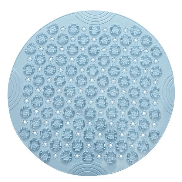 Alfombrilla de baño - Alfombrilla de Ducha para bañera Antideslizante Redonda de PVC ecológica Grande con Ventosa Alfombrillas de baño hidrofóbicas para Masaje de pies 55x55 cm Mildew273S