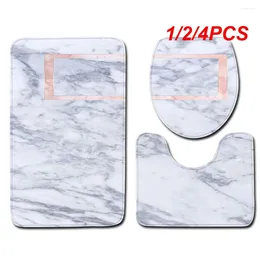 Badmatten 1/2/4 Stuks Hoge Kwaliteit Wasbaar Home Decor Marmer Patroon Badkamer Mat Set Voetstuk tapijt Toiletbril Deksel Cover