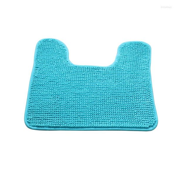 Tapis de bain 1 PC 50x50cm en forme de U salle de bain anti-dérapant couleur unie salle de douche absorbant l'eau coussinets de pied décor ménager petits tapis