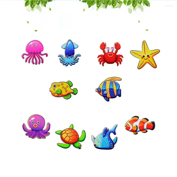 Mats de baño 10 piezas Decal de pared de flores Cartoon Pasta de animales de mar animal impermeable Pegatina para bañera para bañera